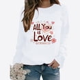 thumbnail image 2 of Amzcrzy Chandail en Molleton pour Femmes Saint-Valentin Drôle Cœur Amour Graphique Chandail Col Rond Manches Longues Chemises Amples Douces Mode Printemps Polyvalentes, 2 of 3