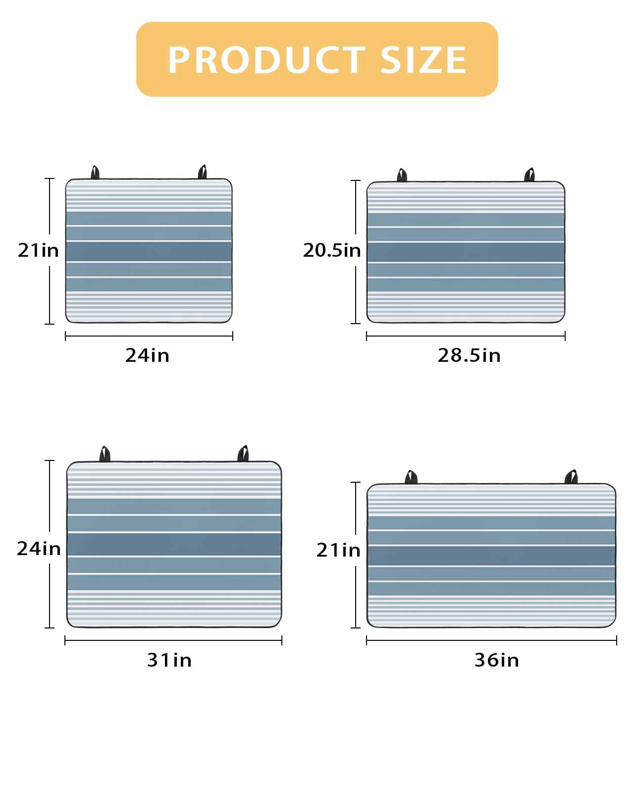 nqOlkjepod Large Induction Cooktop Protector Mat 24"x21", Blue Ombre Stripe Stove Top Covers for Electric Stove, Farmhouse Striped Gradient Decorative Stove Burner Cover Mats, Glass Top Stove Cover