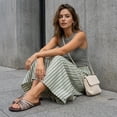 thumbnail image 6 of Cushionaire Lanky Strappy Sandals for Women, Trendy Multi-Strap Square Toe Flat Slide Womens Sandals with Cushioned Footbed, 6 of 17