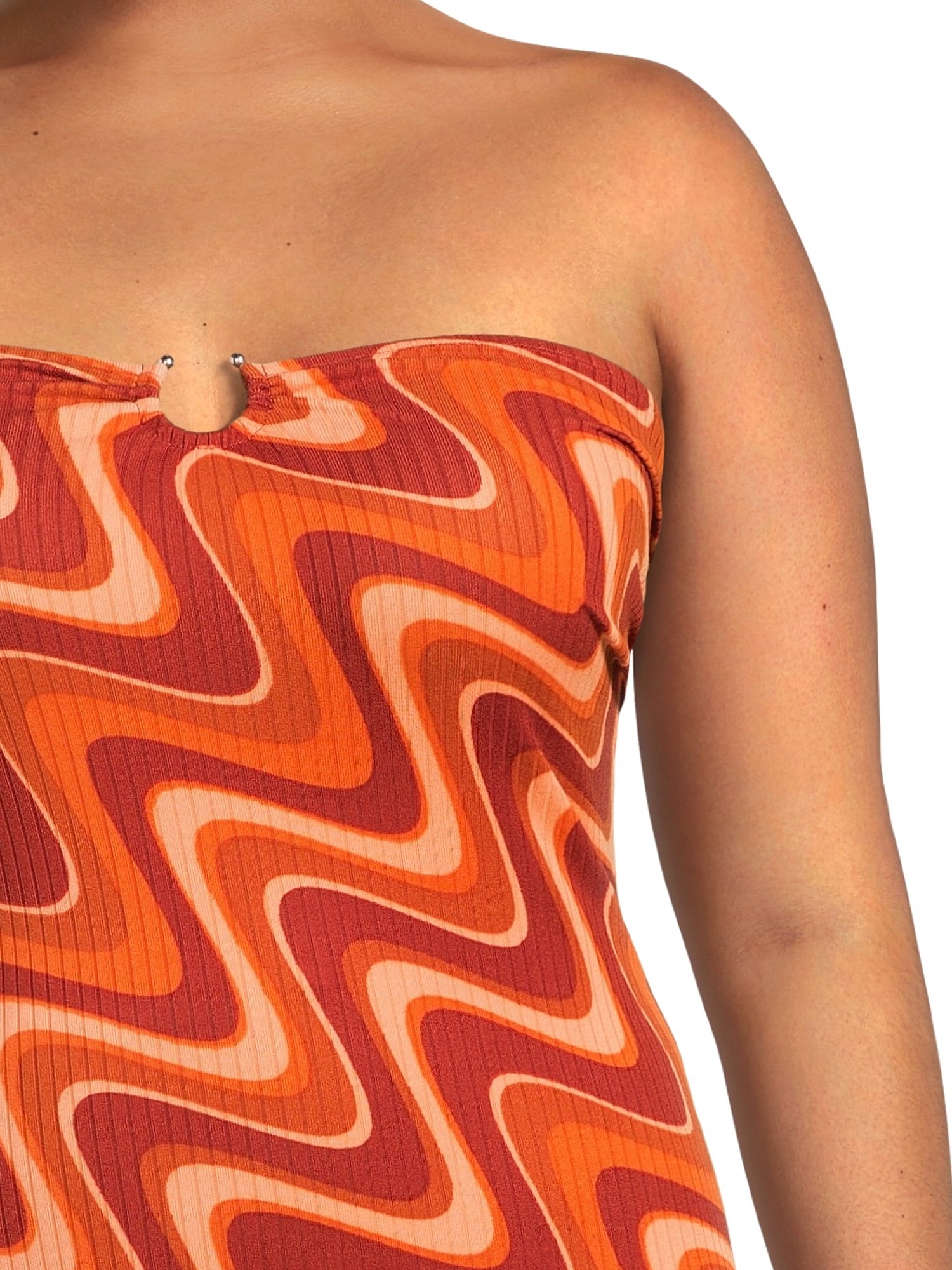 Derek Heart Juniors' Plus Summer Clearance Size Strapless Bodycon Dress with Cutout Women's Plus