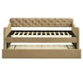 thumbnail image 2 of Furniture of America Knolt Fabric Twin Daybed with Trundle in Brown, 2 of 10