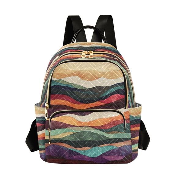 FORMRS Mini Backpack Purse for Women Quilted Travel Daypack Casual Shoulder Bag, Artistic Desert Pattern