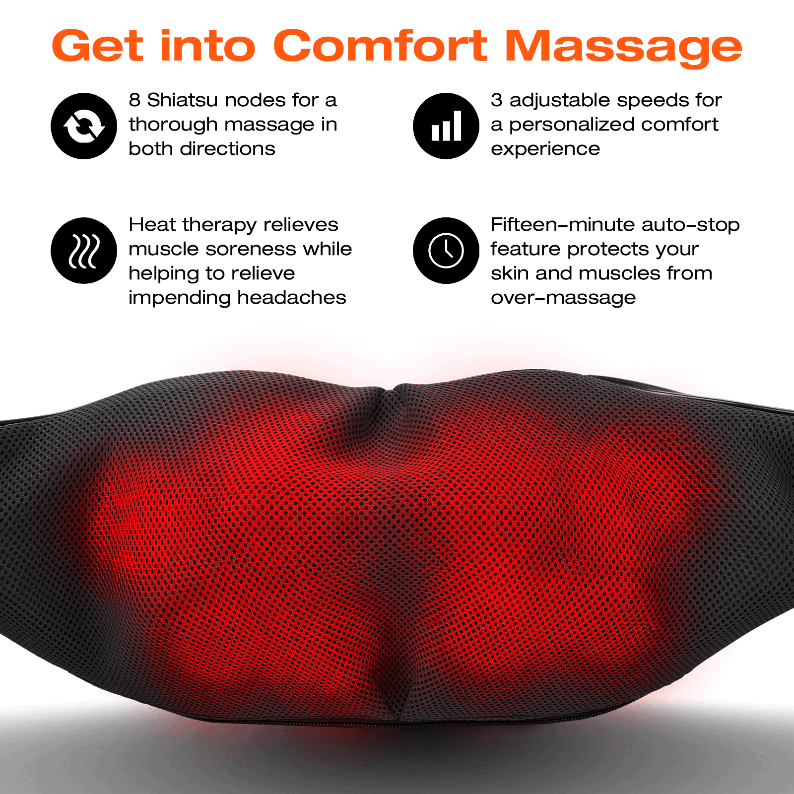 Hlthsky Shiatsu Shoulder Neck Massager with Heating,3D Deep Kneading Shoulder Massager, Gifts for Men Women, Black