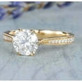 thumbnail image 4 of Lab Created 2CT Round Cut Diamond Engagement Women Ring 14K Yellow Gold Plated, 4 of 4
