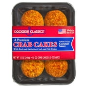 Dockside Classics Premium Crab Cakes + Contains:  Shellfish (Crab), Fish (Pollock and/or Whiting), Wheat, Soy, Egg, Milk