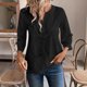 thumbnail image 2 of Tops de maternidad,Camisa de gasa bordada, cuello en V y manga 3/4, blusa informal de poliéster, ajuste cómodo, para uso diario, sopatenor, 2 of 9
