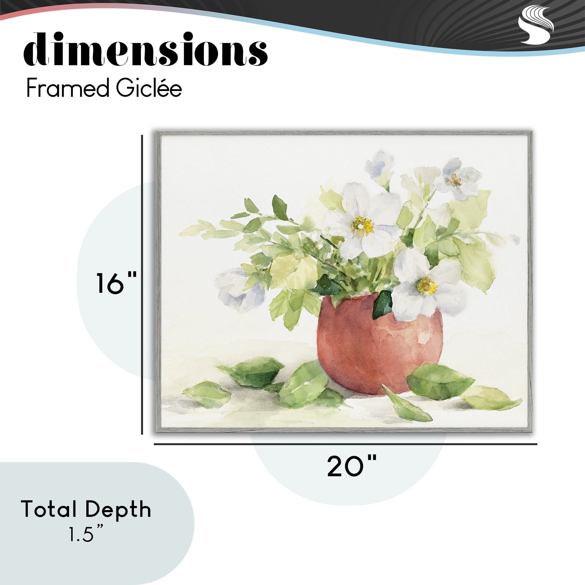 Stupell Industries White Anemones in Copper Vase Gray Framed Giclee Art, design by Lanie Loreth
