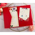 thumbnail image 1 of Tarjetas de invitación de boda 3D de tres pliegues, tarjetas de invitación de felicitación con sobre, corte láser, perla brillante, envío gratis, 1 ud., 1 of 4
