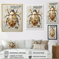 thumbnail image 4 of Designart "The Vintage Minimalism Of The Golden Beetle" Insects & Bugs Floater Framed Canvas Wall Art, 4 of 5