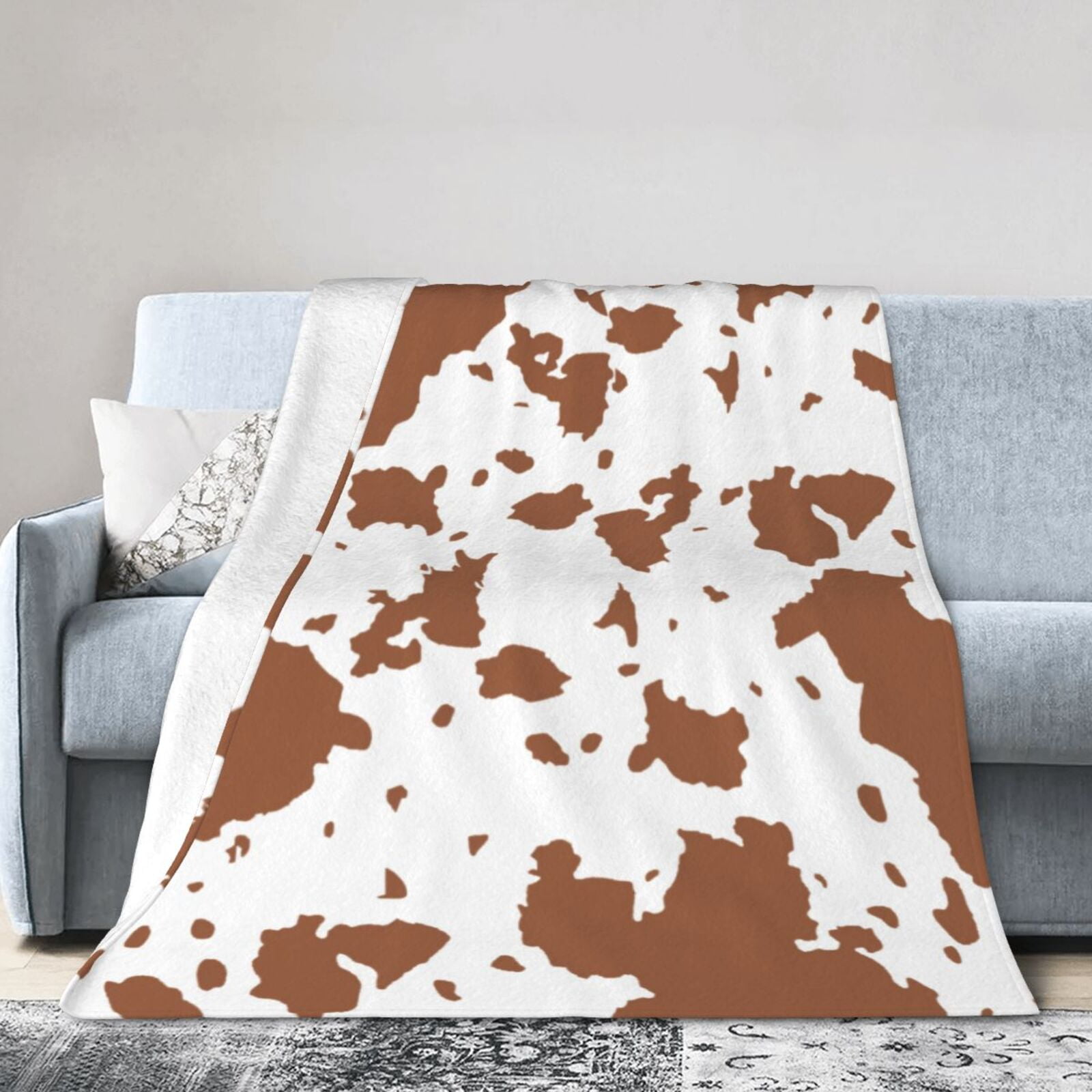Newhomestyle Fleece Cow Print Throw Blankets Soft Flannel Cozy Cow Blankets for Adults,t for