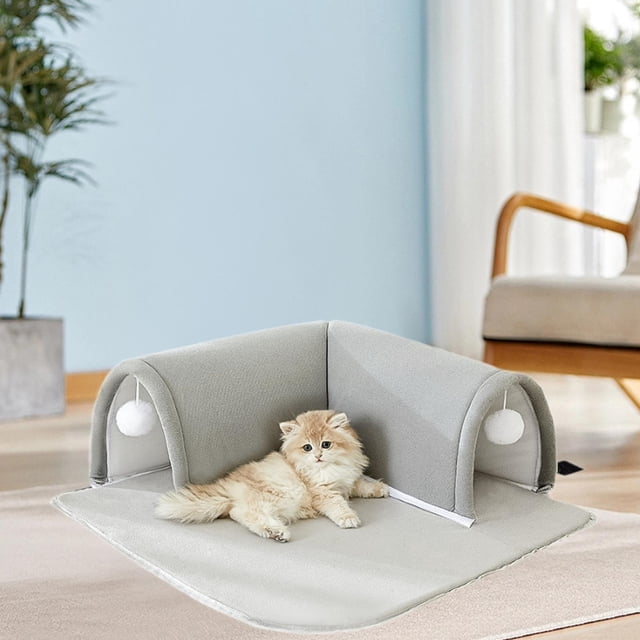 Cama túnel para gatos domésticos Perfecl Gris M pequeña mediana y grande