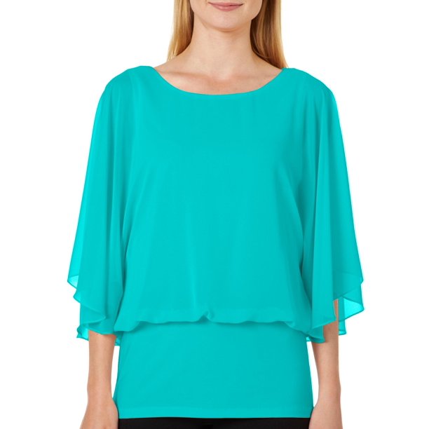 Coco Bianco - Coco Bianco Petite Solid Blouson Top - Walmart.com ...