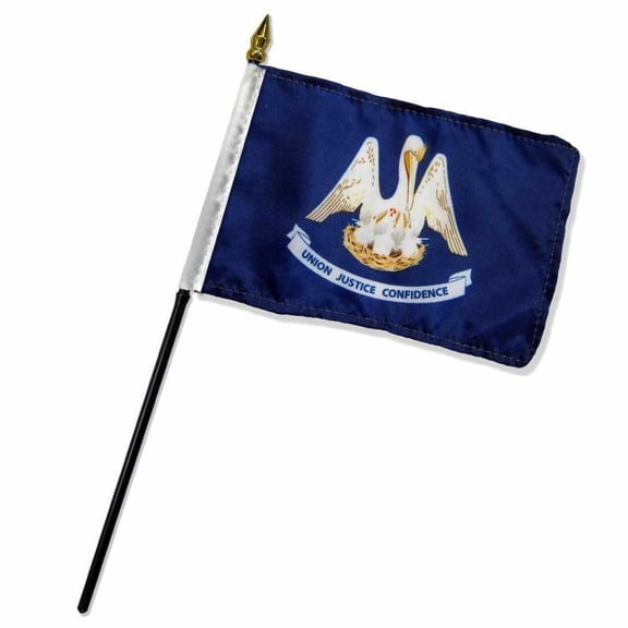 Louisiana State Flag 4"x6" Desk Table Stick