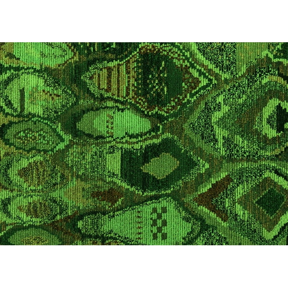 Ahgly Company Indoor Rectangle Abstract Green Modern Area Rugs, 5' x 8'