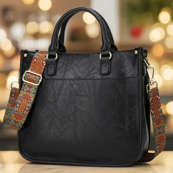 Purses And Handbags for Women Shoulder Bag Tote Purse Messenger Satchel for Ladies (Black)