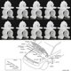 thumbnail image 2 of 10x Bonnet Hood Rod Holder Clip For Nissan Pathfinder Navara Skyline X-Trail T30 Car Rivets White Retainer Car Interior Parts, 2 of 5