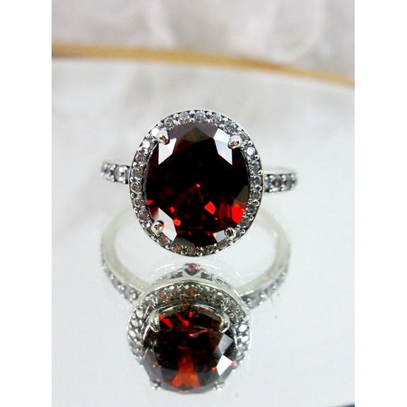 Natural Red Garnet 925 Sterling Silver Ring, Gift for Her, Engagemant Ring, Birthstone Rings for Women, Gift For Her