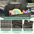 thumbnail image 6 of SOLAURA 90 Gallon Patio Wicker Storage Bench w/Cushion, Outdoor Rattan Deck Storage Box w/Handles & Hydraulics, Gray, 6 of 8