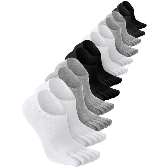 Eryueer Women Toe Socks Cotton Ankle No Show Low Cut Socks with Toes for Women Men Running Athletic