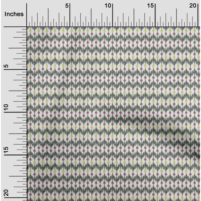 oneOone Cotton Flex Fabric Chevron Ikat Print Fabric By The Yard 40 Inch Wide