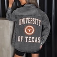 thumbnail image 6 of Women's Gameday Couture Black Texas Longhorns Oversized Style's the Limit Micro-Rhinestone Stripe Washed Denim Button Up, 6 of 6