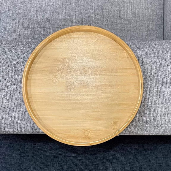 Pretyzoom Sofa Tray Table Loadbearing Beige Bamboo for People with Limited Mobility 1Pack