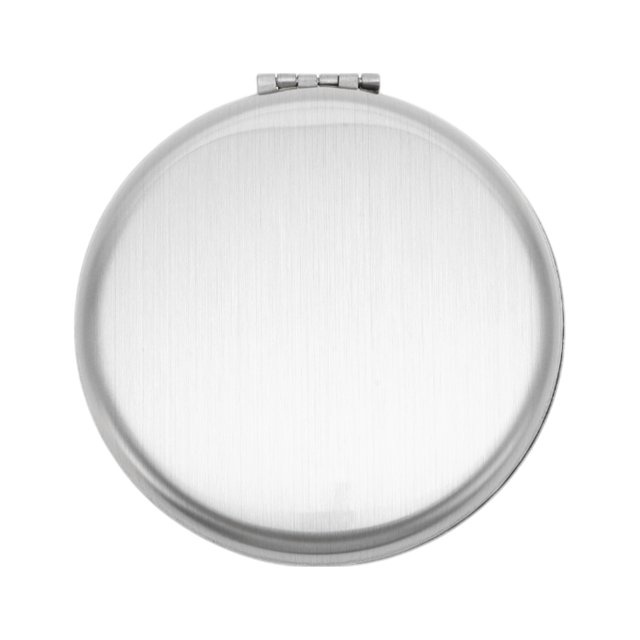Ofertas únicas 1 Pc Espejo de maquillaje redondo grande plegable para mujeres para viajar tono plateado brillante acero inoxidable vidrio
