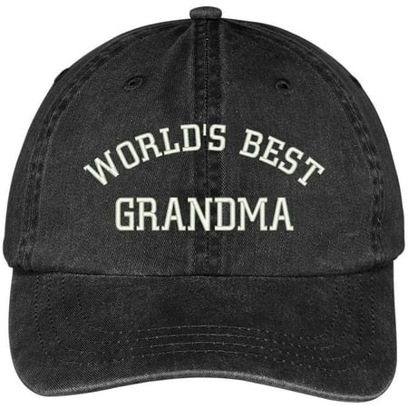 Trendy Apparel Shop World's Best Grandma Embroidered Pigment Dyed Low Profile Cotton