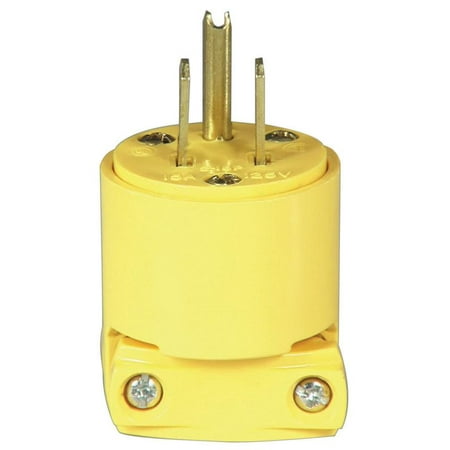 UPC 032664340901 product image for Cooper Wiring 4867 Yellow Vinyl Cord Plug-3-WIRE VINYL PLUG | upcitemdb.com