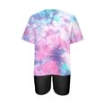 thumbnail image 3 of Yuzhih Women's Two Piece Outfits Plus Size Short Sleeve T-Shirt Biker Shorts Sets Summer Casual Workout Tracksuits, 3 of 4