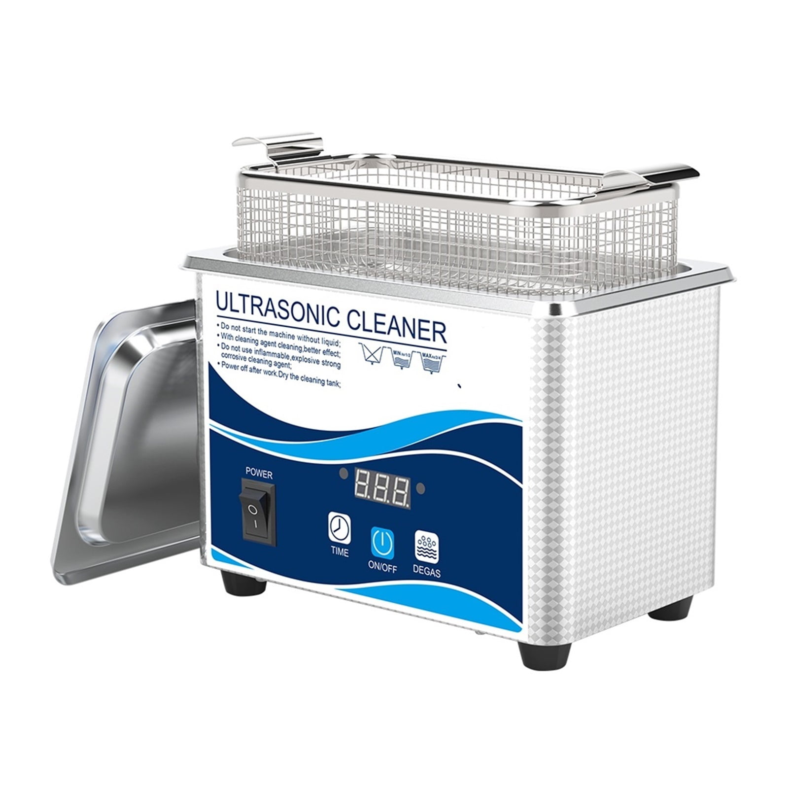 Digital Ultrasonic Cleaner 60W Sonicator Bath 40Khz For Gold Sliver Jewelry Glasses Jade Necklace Oxides Rust Oil Washer ,Strong Cleaning