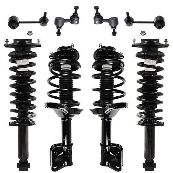 Detroit Axle - Front & Rear Struts with Coil Spring   Sway Bar End Links Replacement for 2009-2013 Subaru Forester - 8pc Set