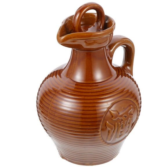 HEANUJJ Clay Wine Pitcher Bar Ceramic Wine Jug Brown 1Pack