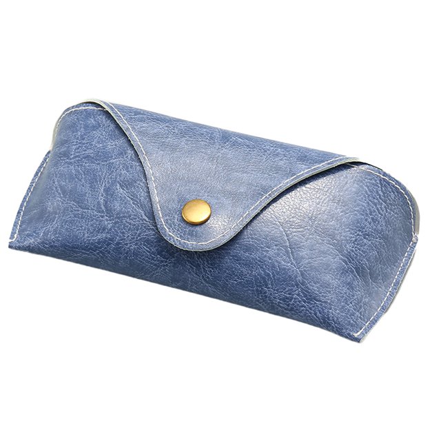 Estuche de cuero para gafas Estuche para gafas de sol de PU resistente a la presión Organizador de gafas de sol con broches Bolsa blanda