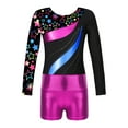 thumbnail image 3 of YONGHS Teens Kids Girls 2Pcs Dance Outfits Gymnastics Sport Leotard with Shorts Dancewear Unitard Star Black 12, 3 of 6
