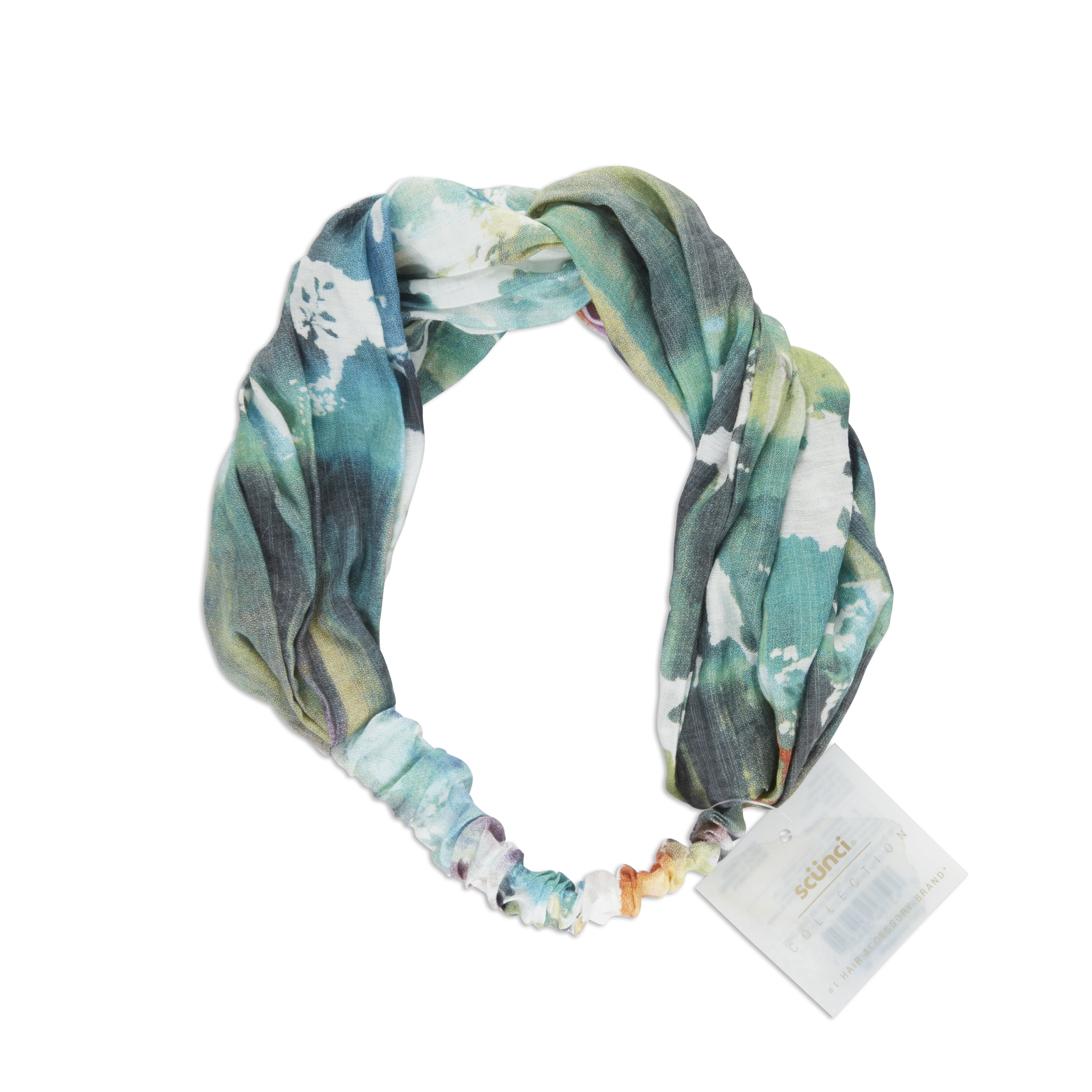 Scunci Trend Collection Fashion Headwrap, Blue Water Color