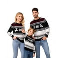 thumbnail image 4 of Family Christmas Sweater, Crew Neck Reindeer Snowflakes Knitted Pullover for Kids, Black, Size 160, 4 of 6