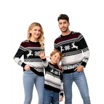 GymChoice Knitted Christmas Sweater For Family,Reindeer Snowflakes Knitted Pullover