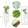 thumbnail image 2 of Babibeauty 24 Pack /43.3 inch /3.6ft White Wisteria Artificial Fake Flower Wisteria Vine Silk Hanging Garland Flowers Ratta Long Bush Flowers String for Wedding Party Garden Greenery Home Wall Decor, 2 of 7