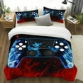 thumbnail image 2 of MIBNCE Gamer Bedding Sets for Boys, Gamepad Duvet Cover Set Kids Teen Game Room Decor Bed Cover,3 Piece with 2 Pillow Shams (No Filler),Twin Size,Style A, 2 of 7