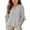 Light Ashy, variant on Ruyang Linen T Shirts for Girls Ruffled Button Down V-Neck Short Sleeved Summer Vacation Loose Fit Beach Vacation Tee Tops