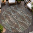 thumbnail image 6 of Addison Rugs Chantille Indoor/Outdoor Transitional Casual Brown Machine Washable Round Rug, 8' x 8', 6 of 7
