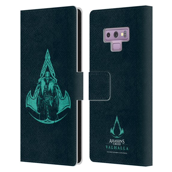 Head Case Designs Officially Licensed Assassin's Creed Valhalla Compositions Crest And Male Eivor Leather Book Wallet Case Compatible with Samsung Galaxy Note9 / Note 9