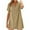 Khaki, variant on Wyobmus Womens Button Down Shirt Dress Summer Rolled Short Sleeve Linen Dress V-Neck Mini Dress Casual Loose Fit Tunic Dresses Olive Green