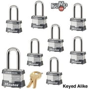 Master Lock Keyed Alike Padlock 3NKALF-8 - BumpStop Technology - 8 Pack