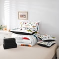 thumbnail image 6 of jejeloiu Colorful Fishing 7-Piece Twin Bedding,Tackle Print Bedding Comforter Set For Boys,Multicolor,Black Reversible, 6 of 7