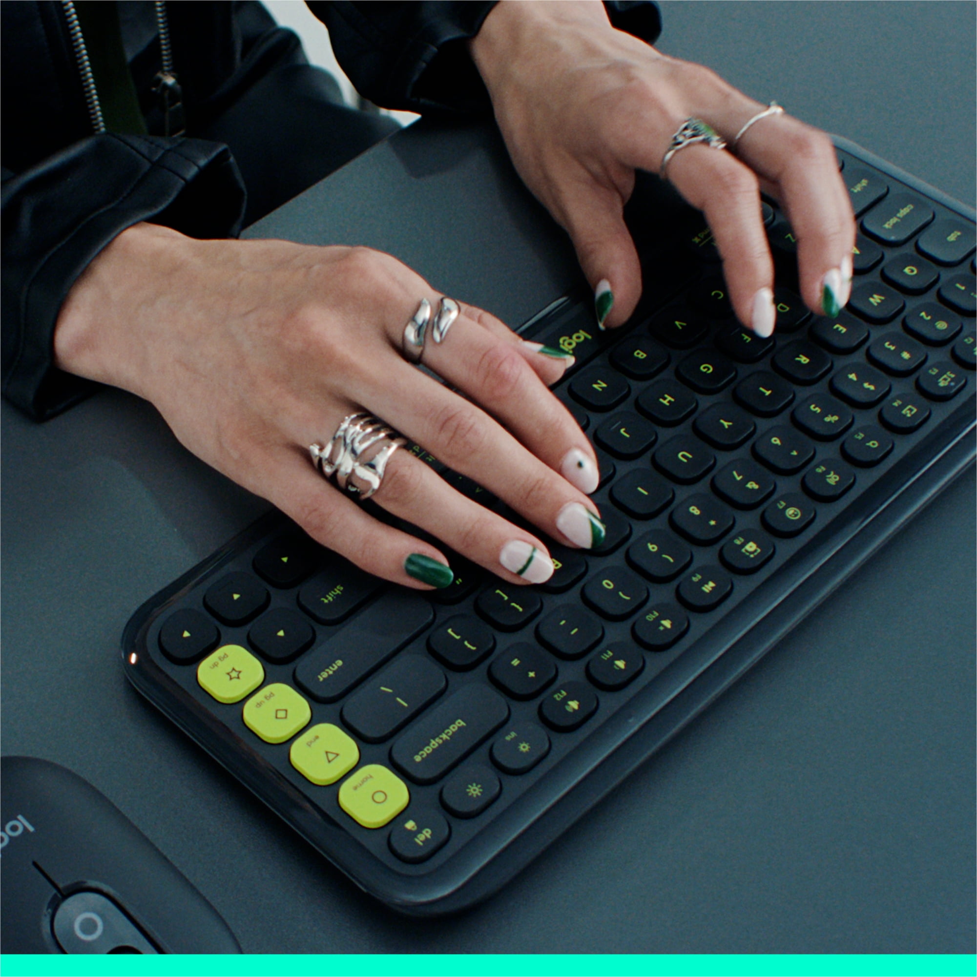 Logitech POP ICON KEYS Wireless Bluetooth Keyboard, Comfortable Typing, Programmable Keys, Rose and Off-White