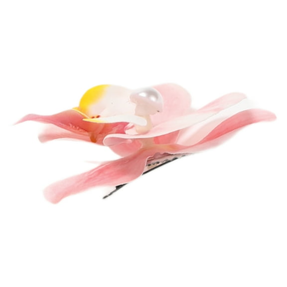 Unique Bargains 1 Pc Grace Flower Hair Clip Hairdo Clip for Women 3.54"x3.15"x1.14" Light Pink White