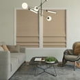 thumbnail image 2 of Sun Zero Morin Velvet 100% Blackout Cordless Roman Shade, 35"W x 64"L, Beige, 2 of 8