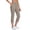 Brown, variant on Womens Casual Cropped Pants Stretch High Waist Work Business Casual Capris Trouser with Pockets (XL, White)